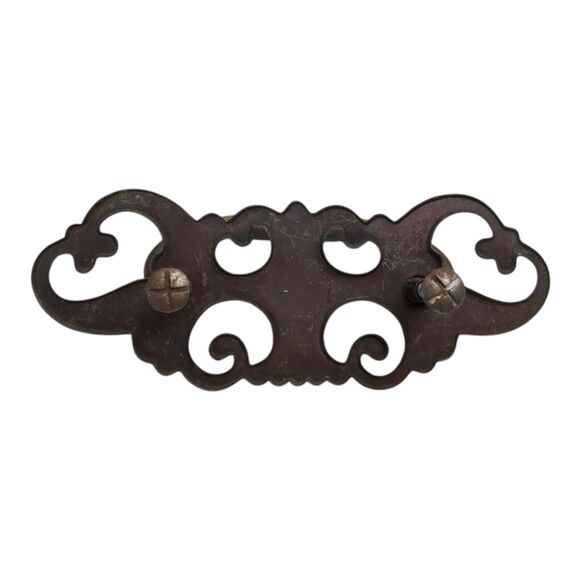 Lot 2 VTG Brass Craftsman Cabinet Armoire Dresser Drawer Bail Pull Handle 2 1/4" - Picture 4 of 7